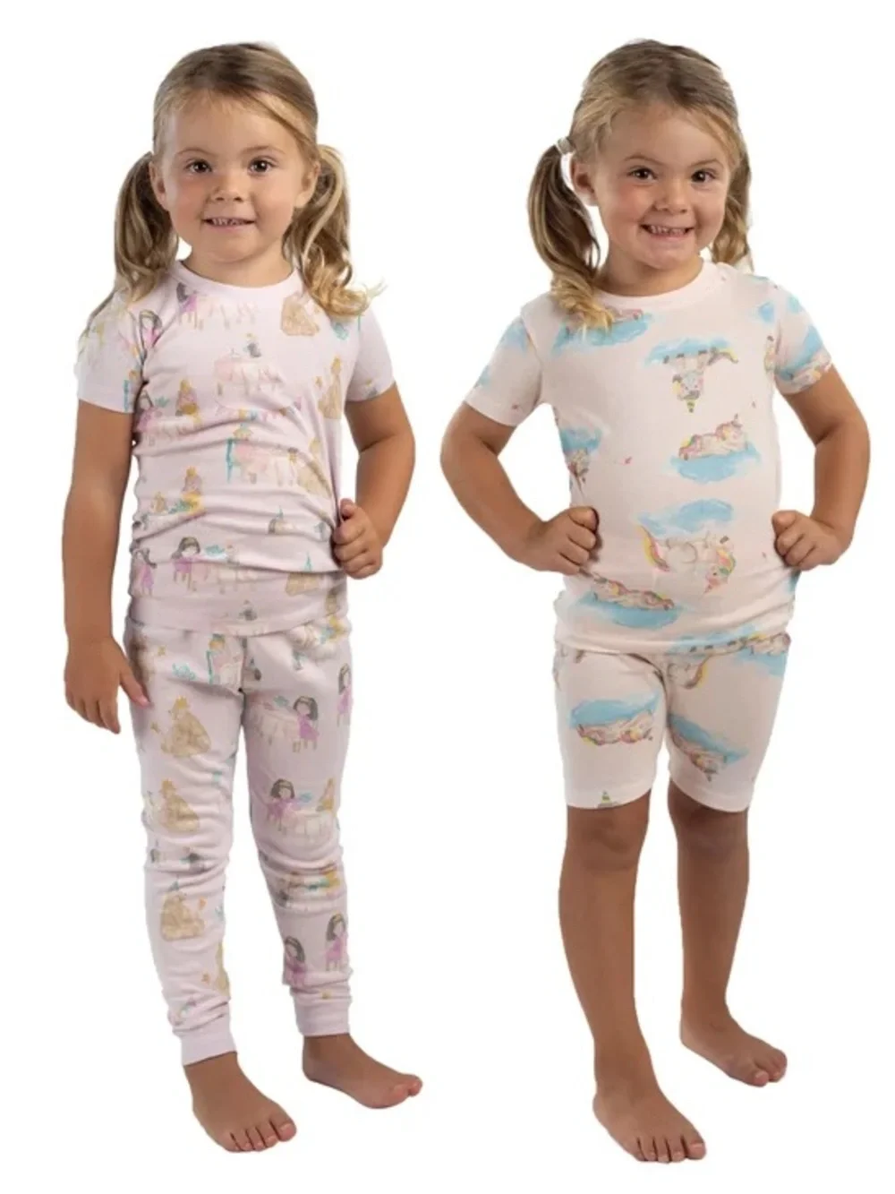 Burt's Bees Pink Kids Tea Party Pajama 4-Piece Set NWT